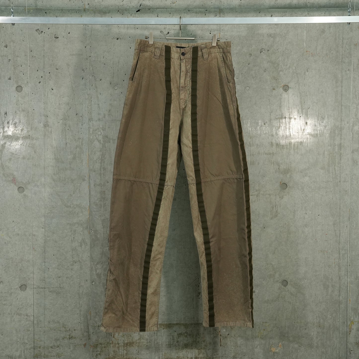 VELCRO CARGO PANTS / WASHED KHAKI