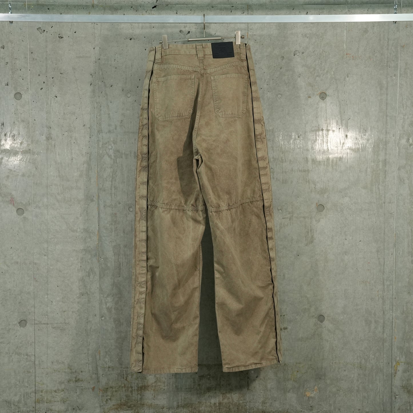 VELCRO CARGO PANTS / WASHED KHAKI