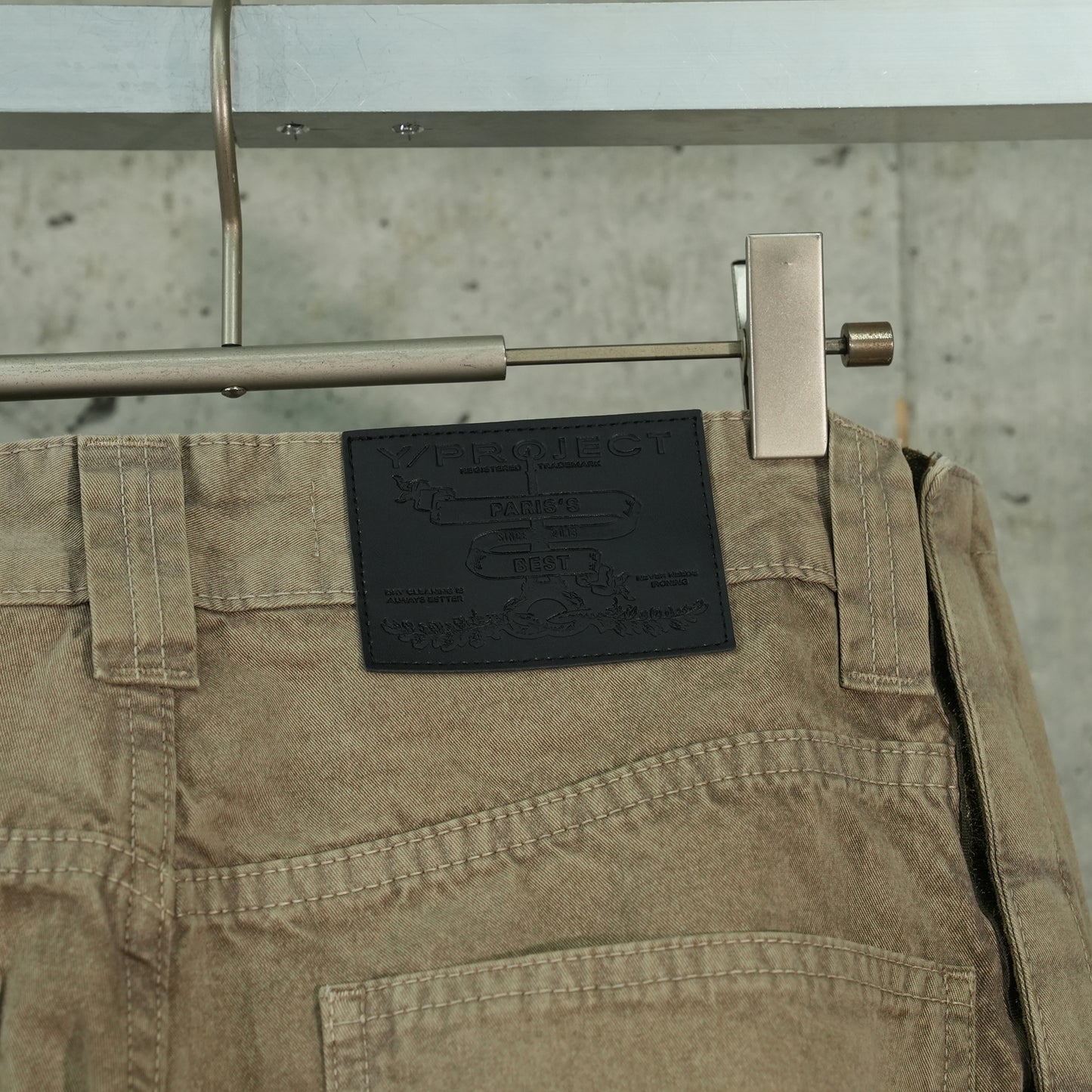 VELCRO CARGO PANTS / WASHED KHAKI