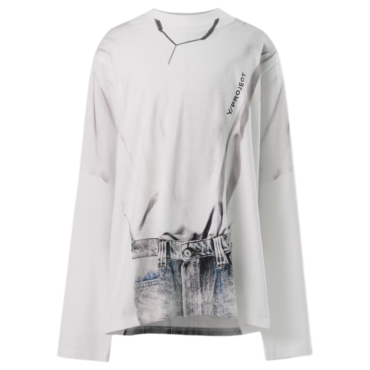 YP TROMPE L'OEIL LONG SLEEVE T-SHIRT / WHITE