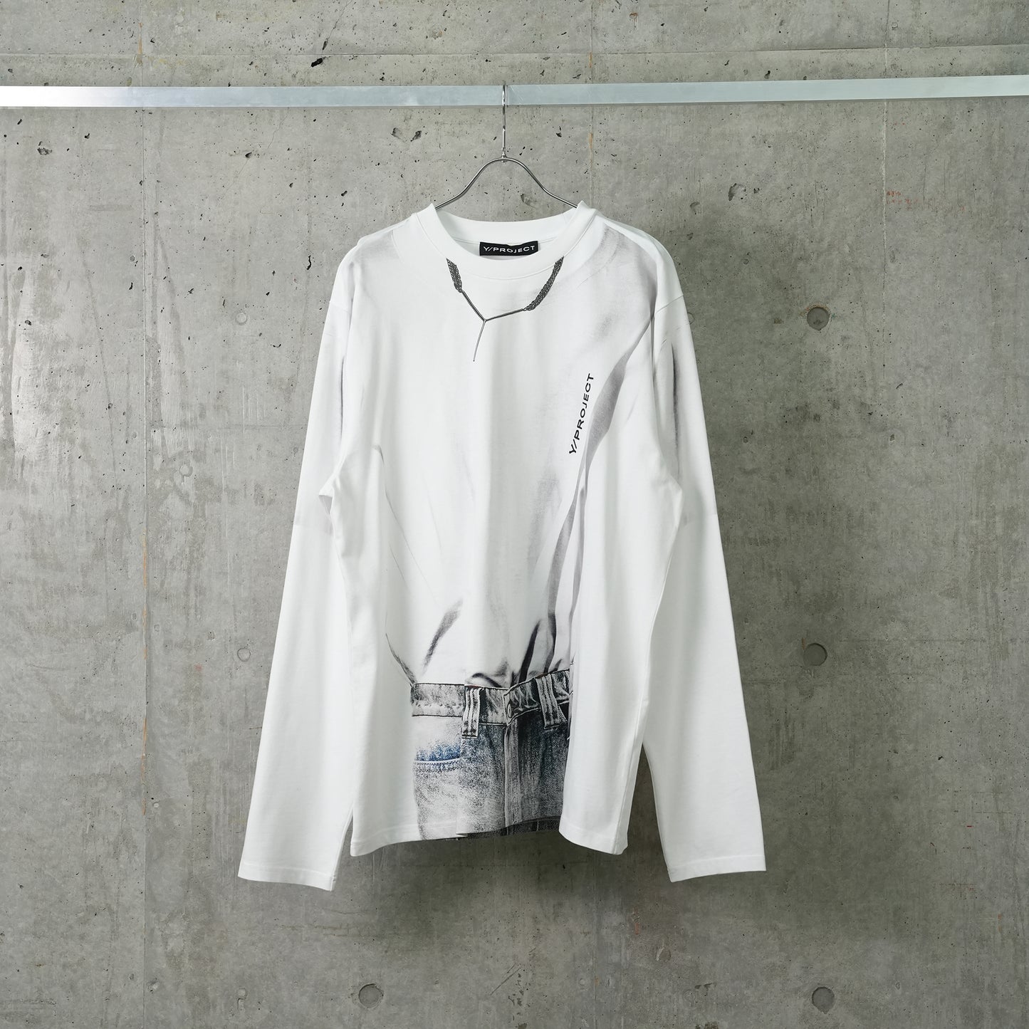 YP TROMPE L'OEIL LONG SLEEVE T-SHIRT / WHITE