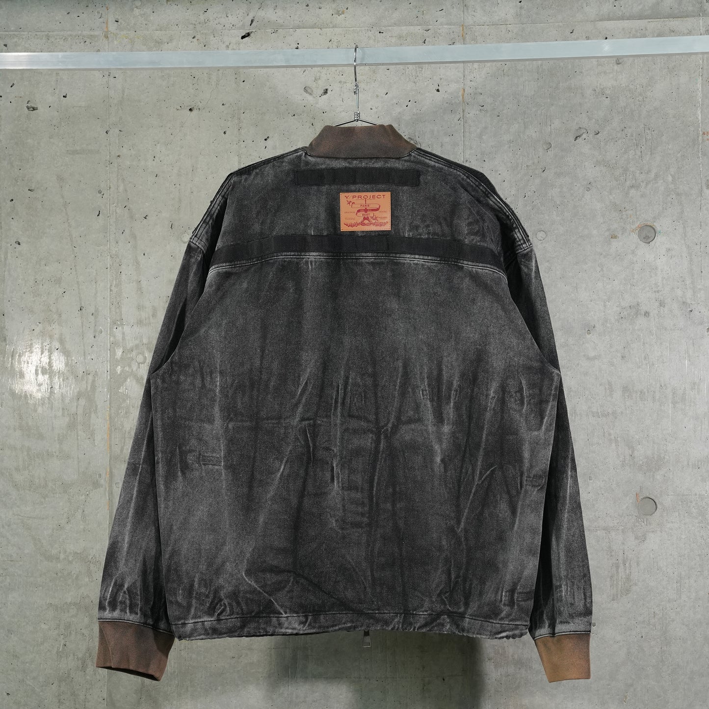 VELCRO DENIM JACKET / BLACK VERTICAL WHISKERS