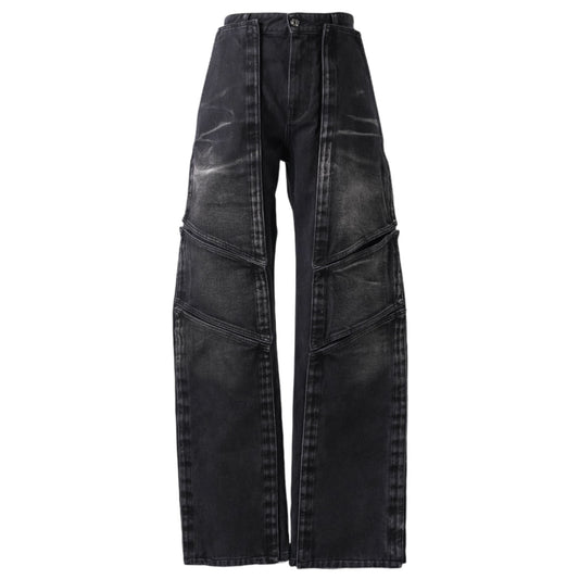 VELCRO MULTI PANEL JEANS / FADED BLACK