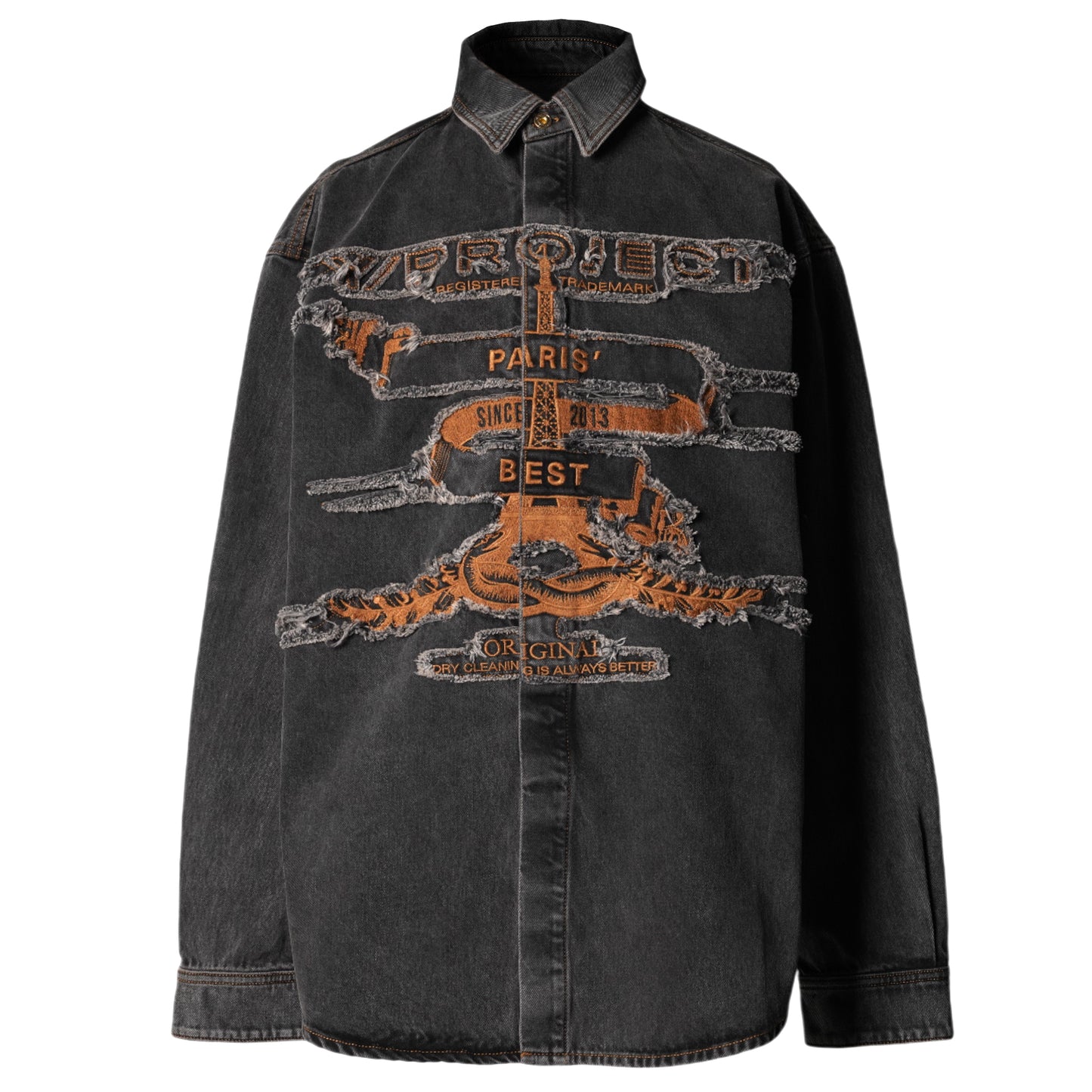 EVERGREEN PARIS' BEST PATCH DENIM SHIRT / EVERGREEN VINTAGE BLACK