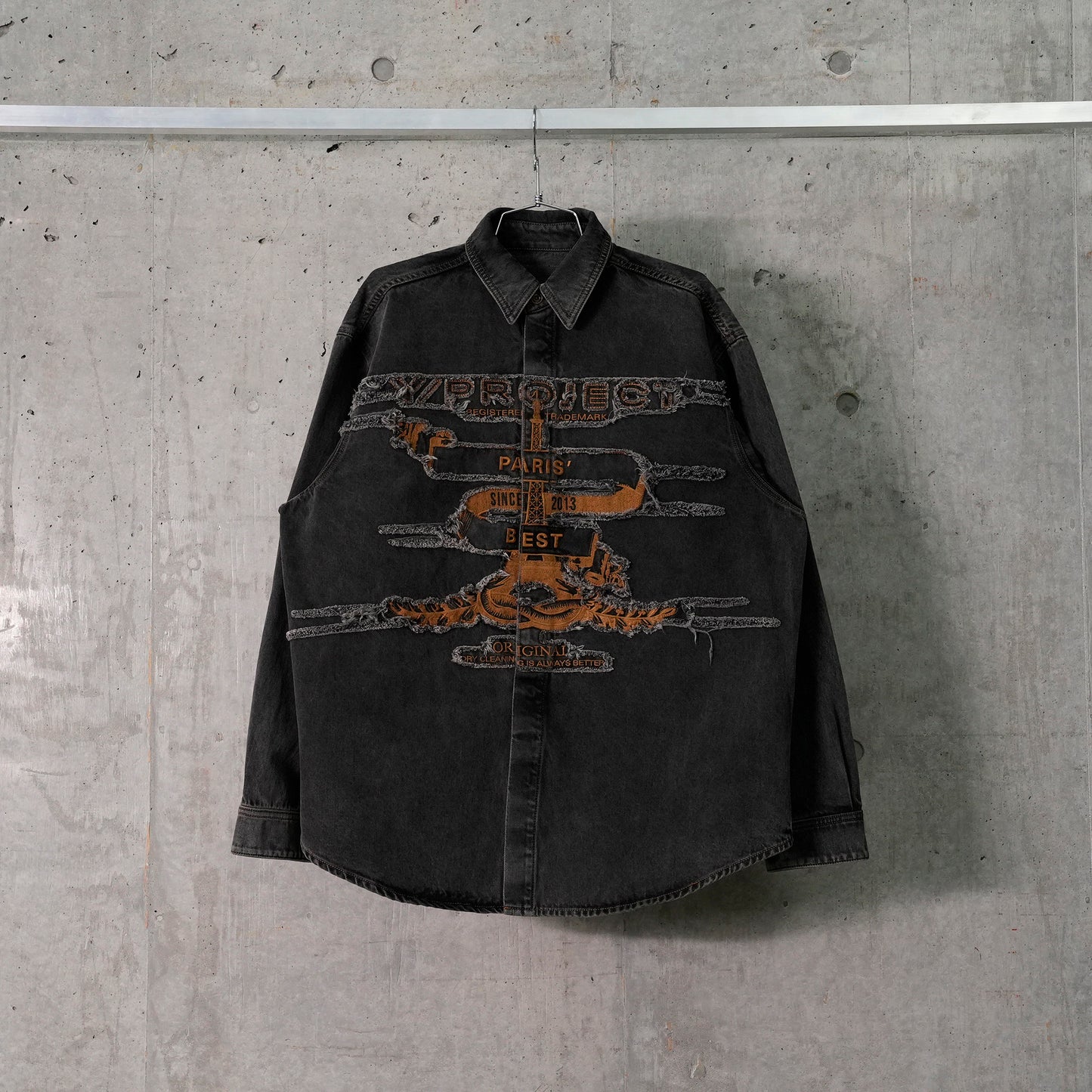 EVERGREEN PARIS' BEST PATCH DENIM SHIRT / EVERGREEN VINTAGE BLACK