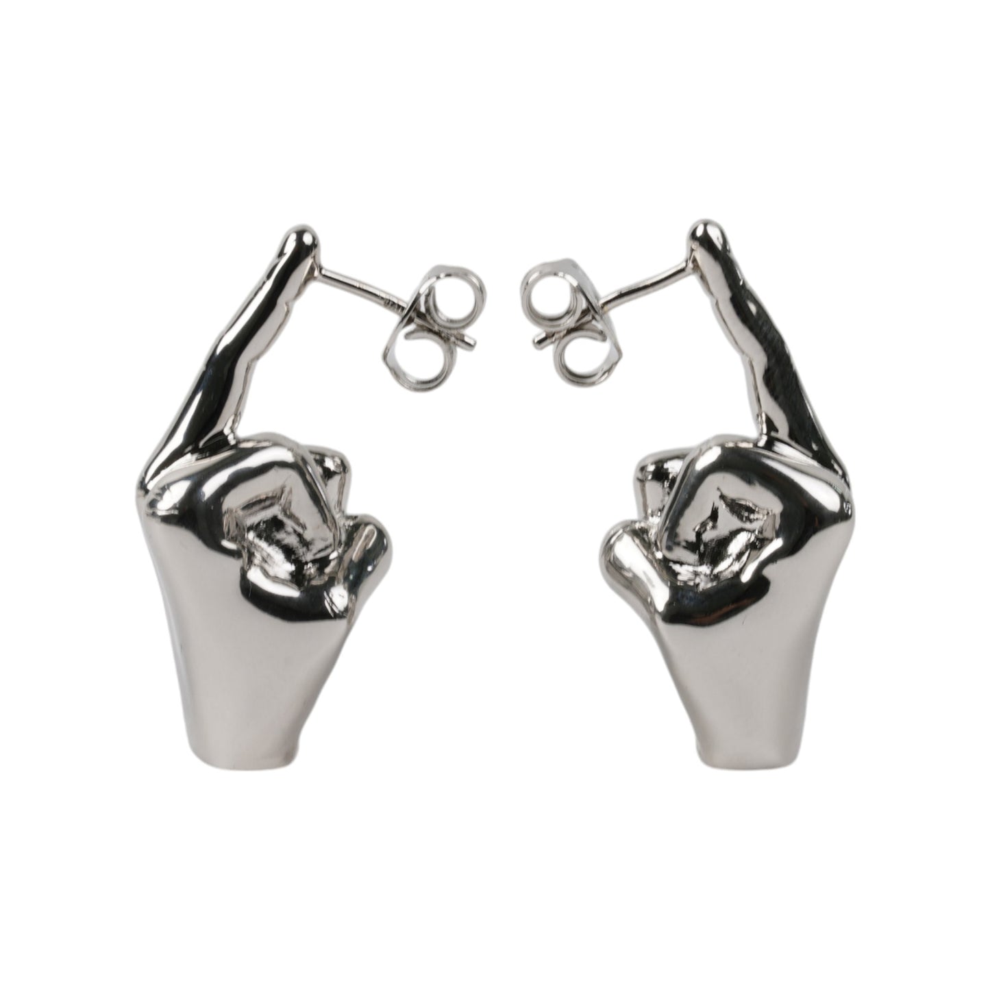 MINI FUCK YOU EARRINGS / SILVER