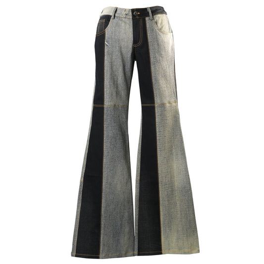 UPCYCLED TWO-TONE JEANS / GREY/BLACK