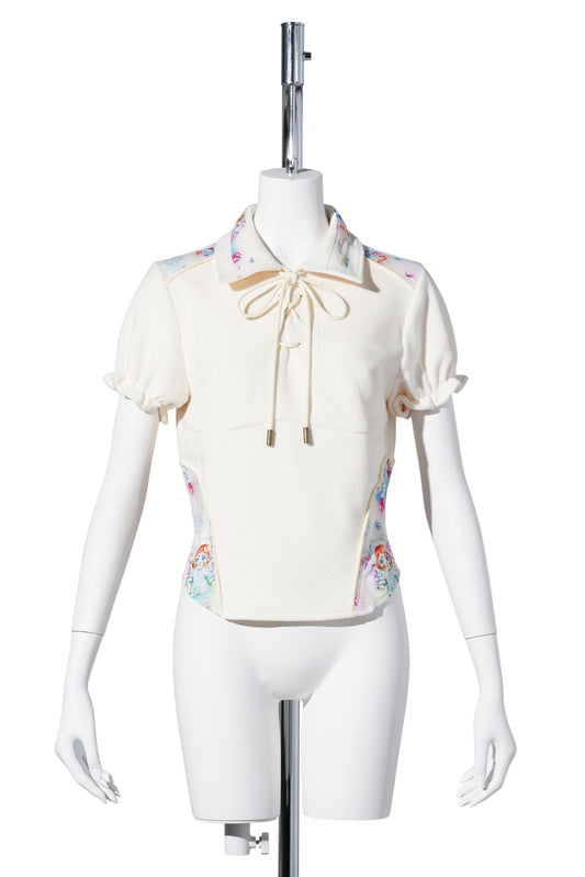 YUEQI QI x EMA GASPAR FOOTBALL JERSEY / BEIGE/PRINT