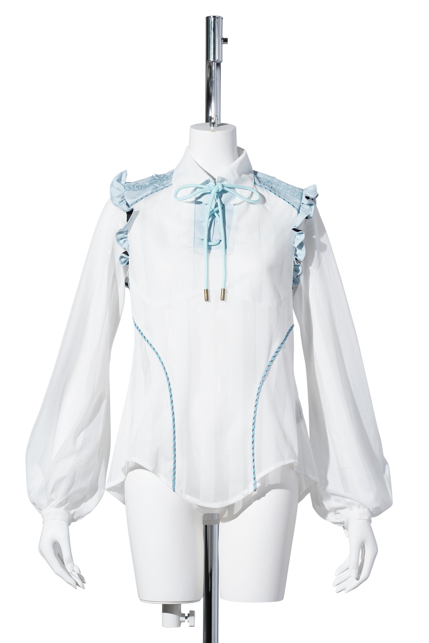 DEVIL COLLAR FOOTBALL JERSEY / WHITE/BLUE