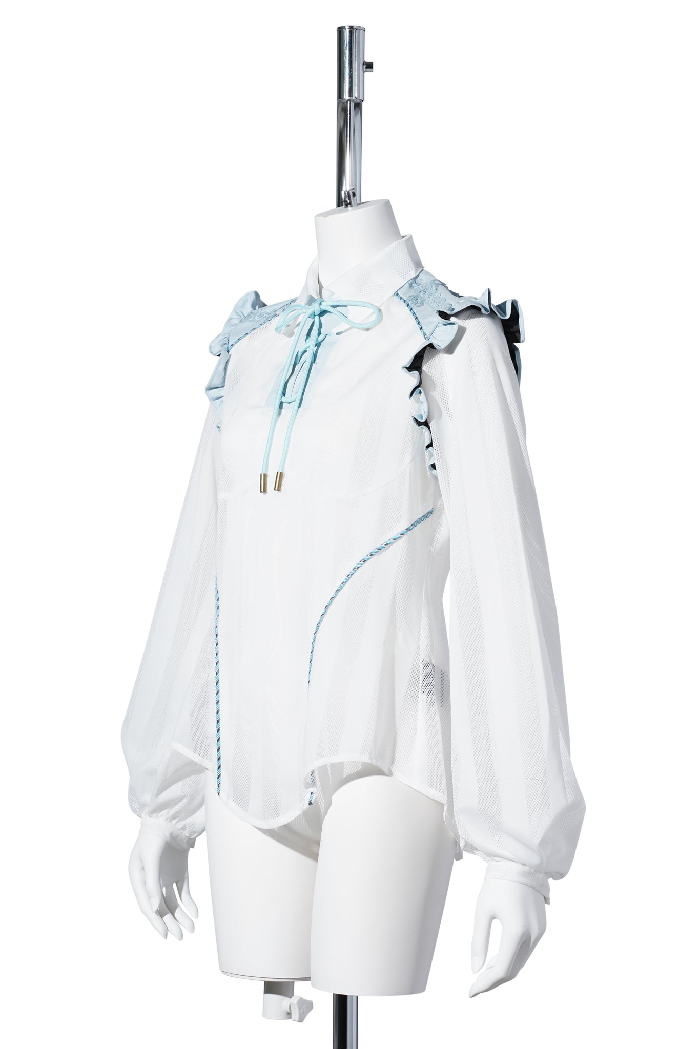 DEVIL COLLAR FOOTBALL JERSEY / WHITE/BLUE