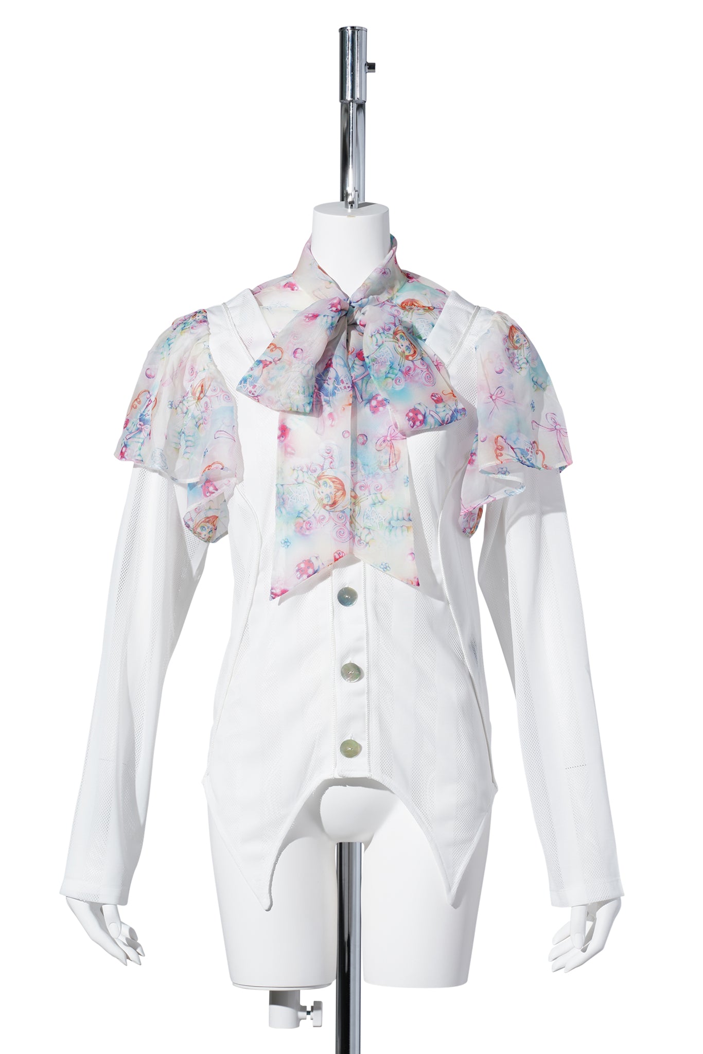 YUEQI QI x EMA GASPAR BAT SLEEVES FOOTBALL JERSEY / WHITE/PRINT