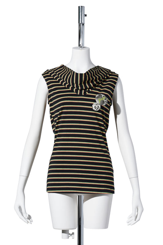 STRIPE HOOD / BLACK/YELLOW/ORANGE