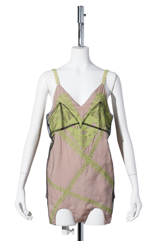 FELINE CAMISOLE / BEIGE/YELLOW-GREEN
