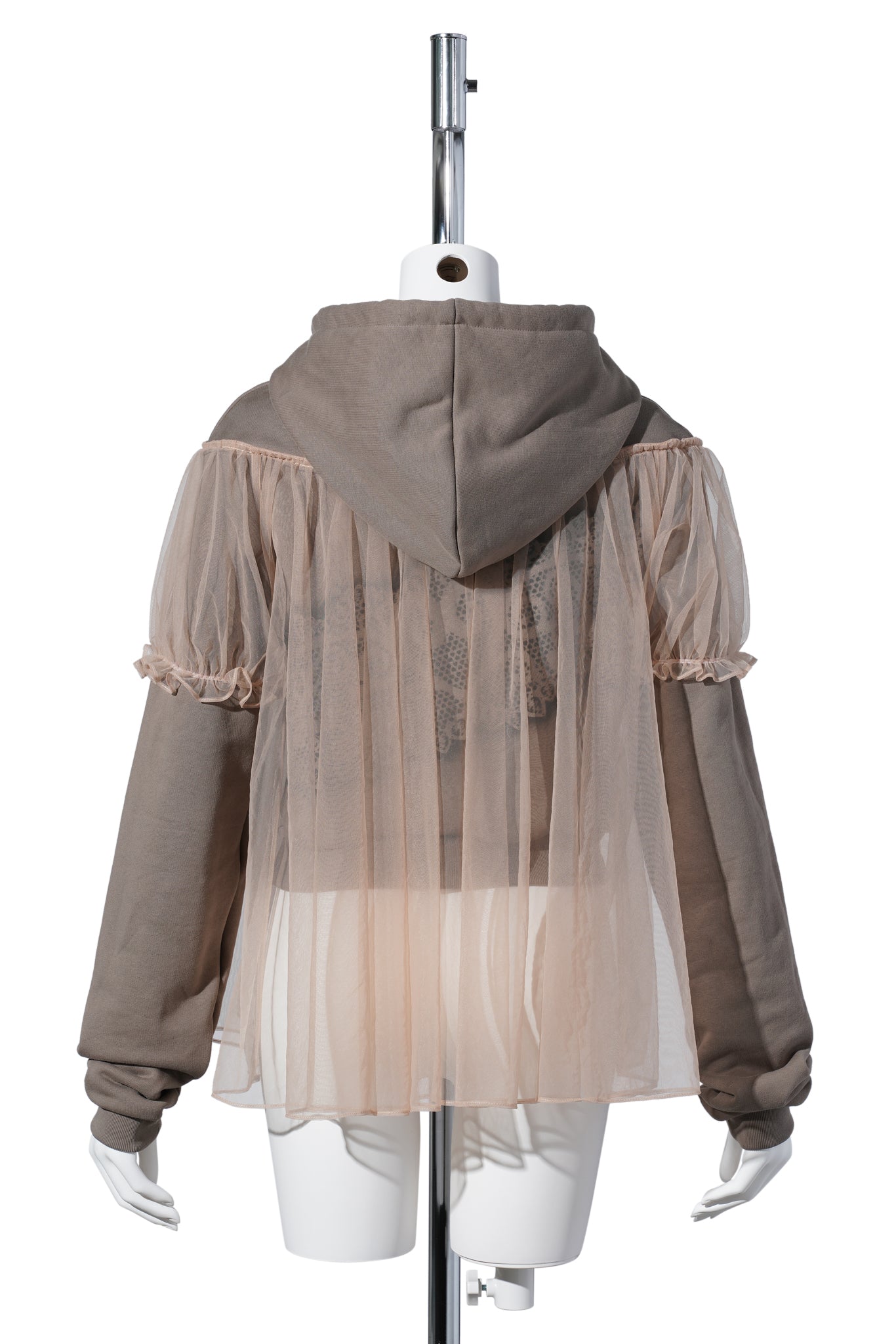 CURTAIN HOODIE / TAUPE/NUDE