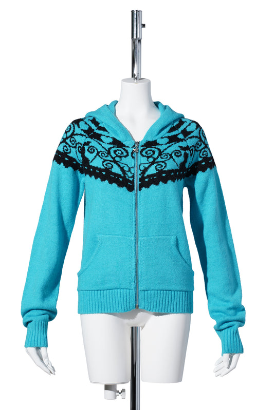 FAIR ISLE SWEATER / BLUE/BLACK