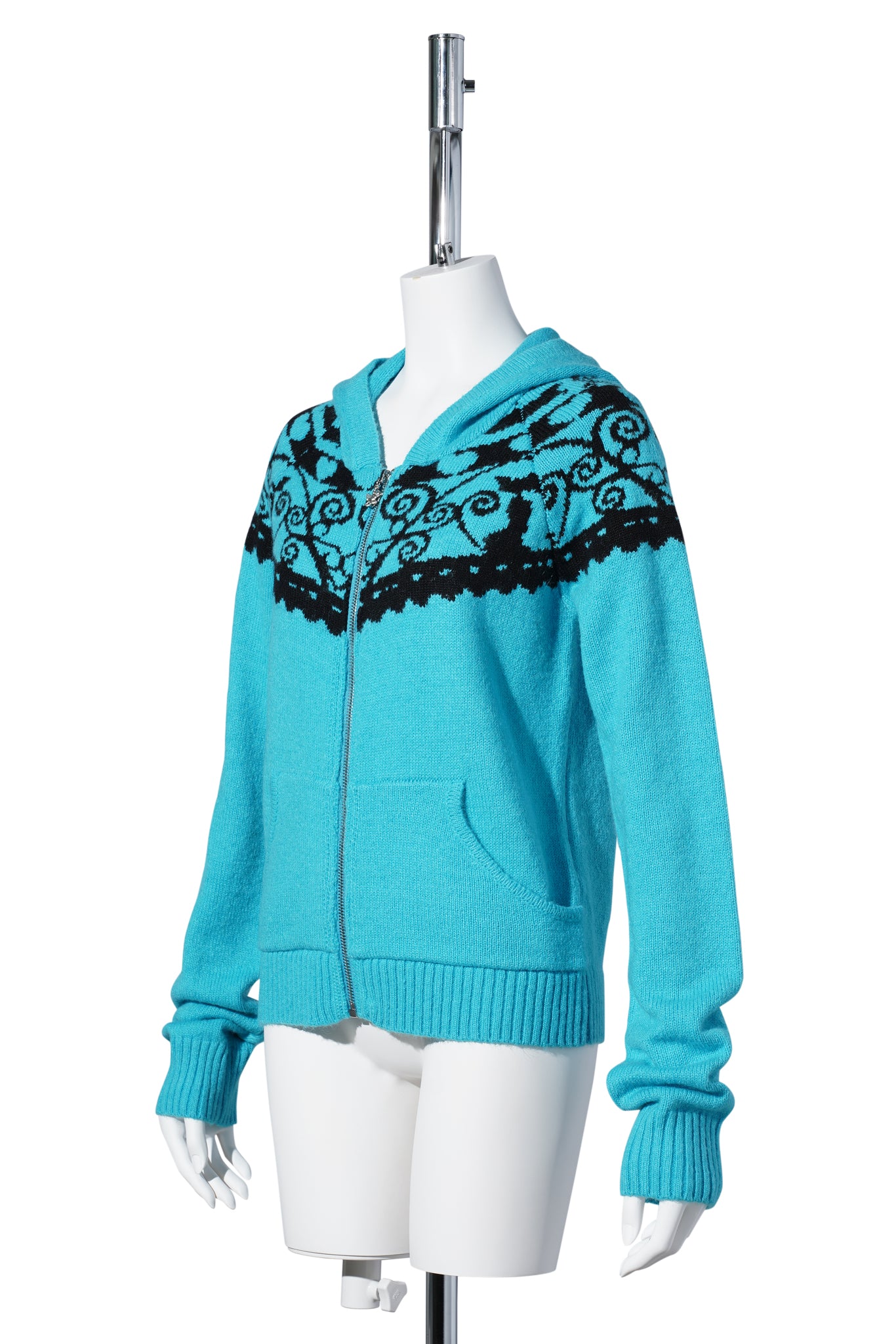 FAIR ISLE SWEATER / BLUE/BLACK