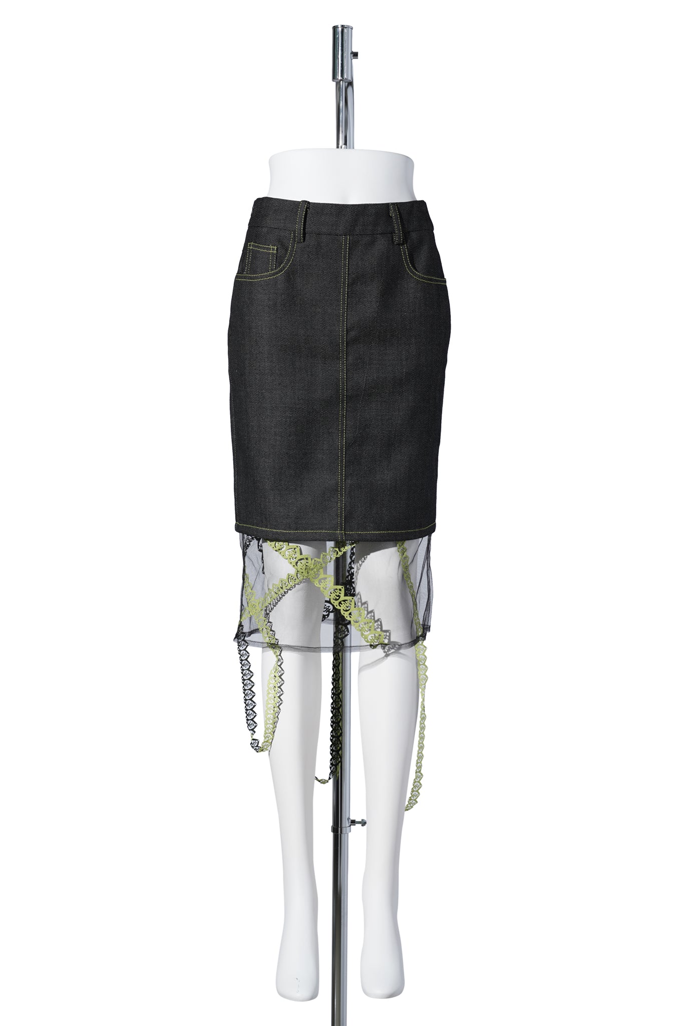 LASER LOVE PENCIL SKIRT / BLACK