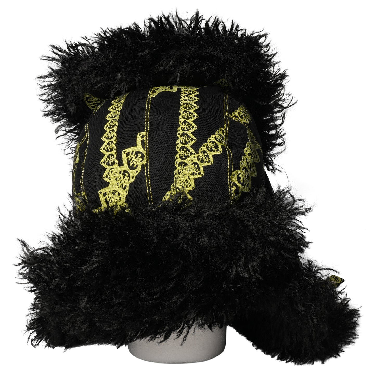 FELINE LASER LOVE USHANKA / BLACK/YELLOW-GREEN