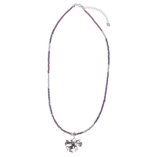 SAGITTARIUS BEADED NECKLACE / PURPLE