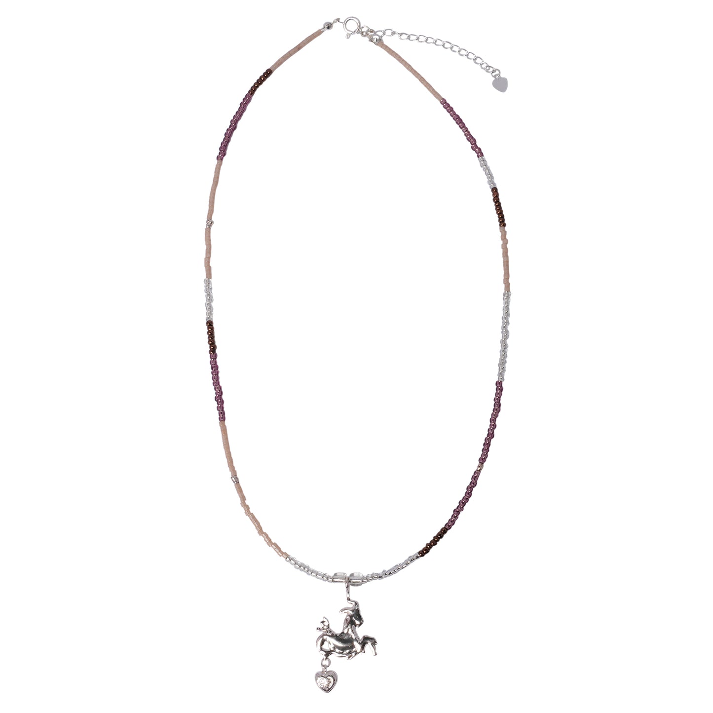 CAPRICORN BEADED NECKLACE / PINK