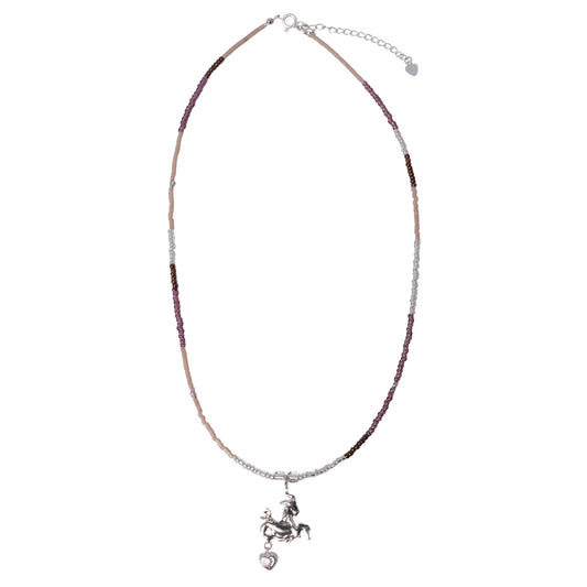 CAPRICORN BEADED NECKLACE / PINK