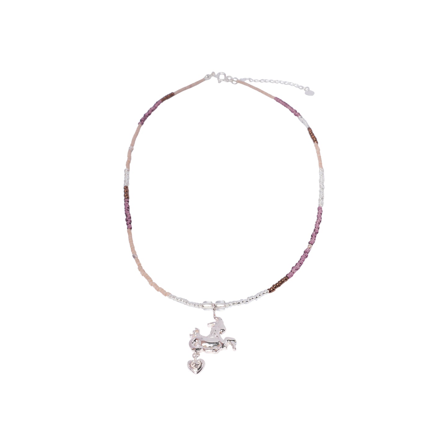 CAPRICORN BEADED NECKLACE / PINK