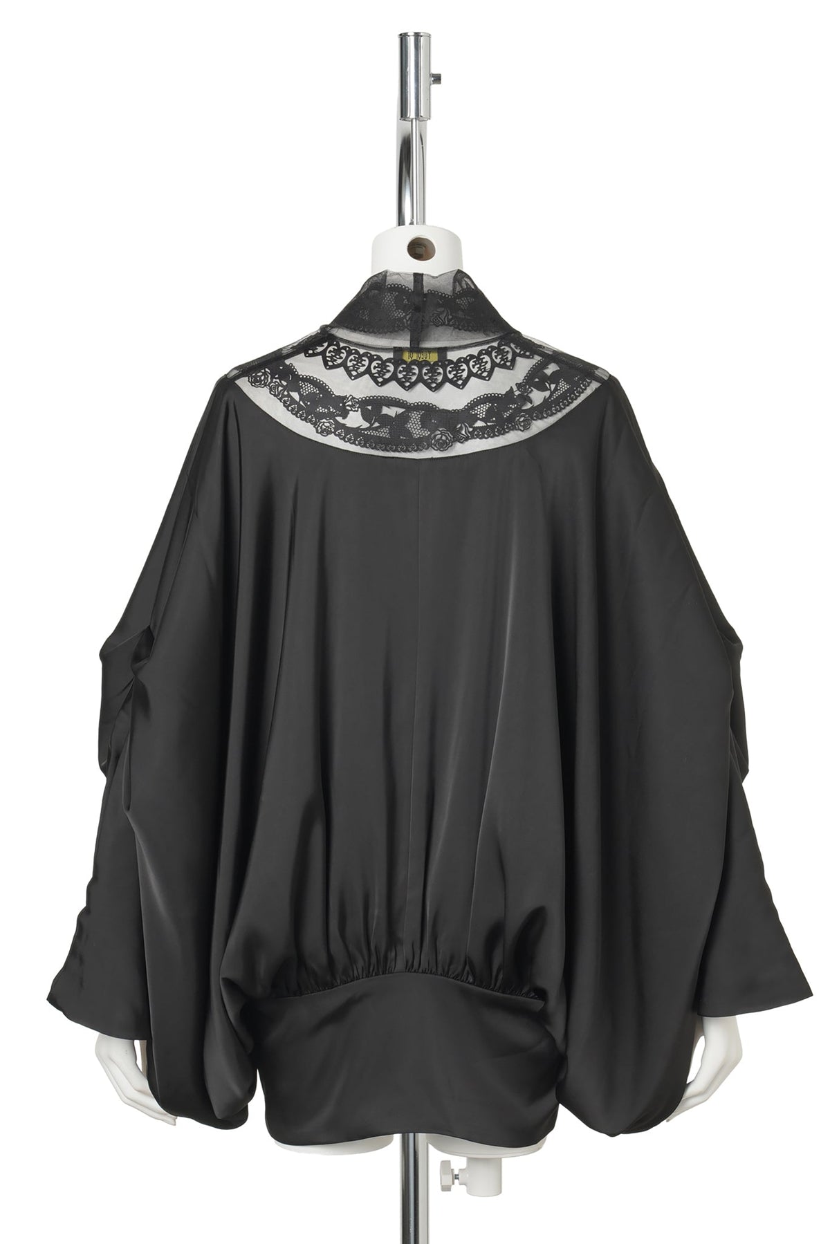 LACE BOW BATWING DRESS / BLACK