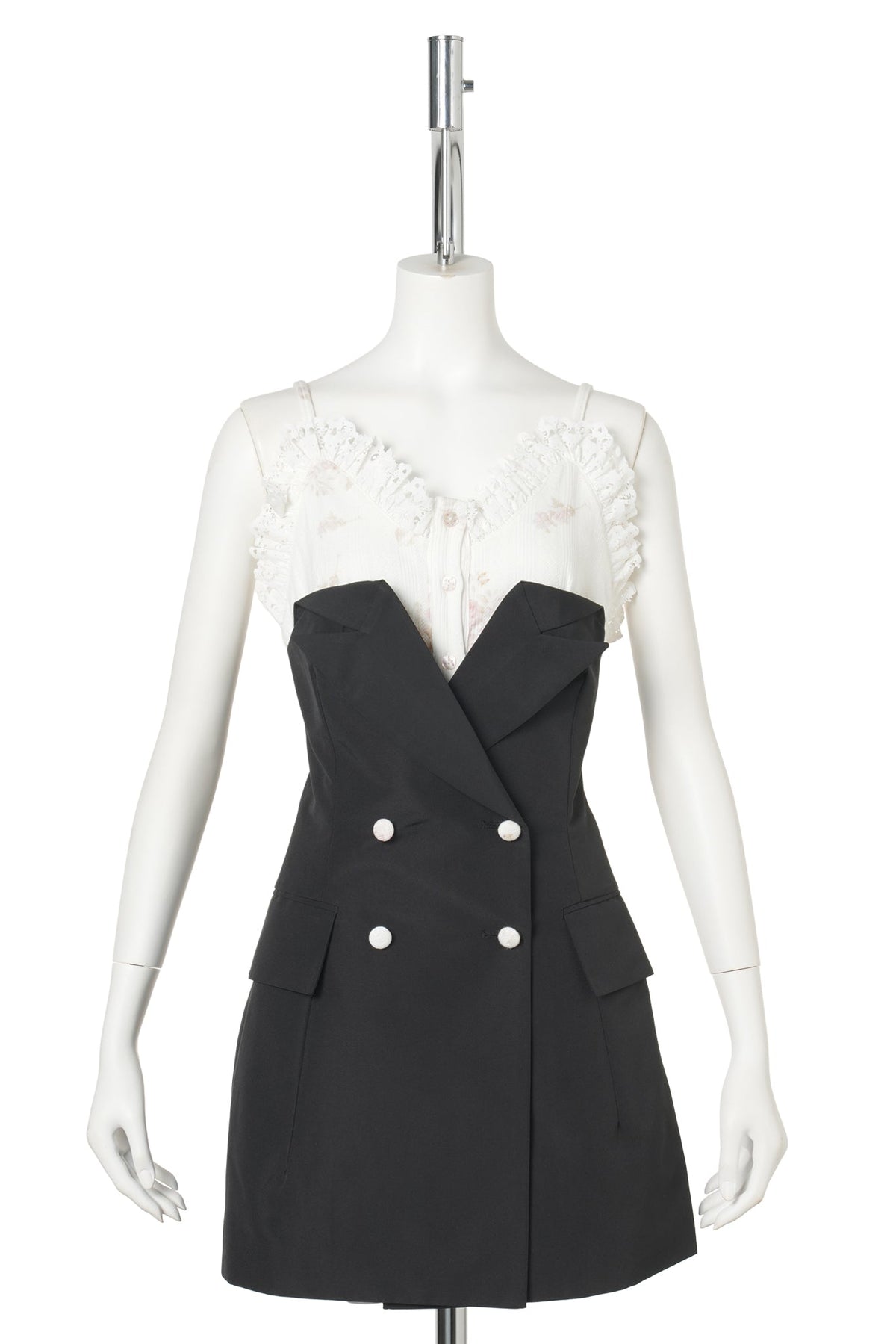 BLACK CAMISOLE / BLAZER DRESS / BLACK/IVORY