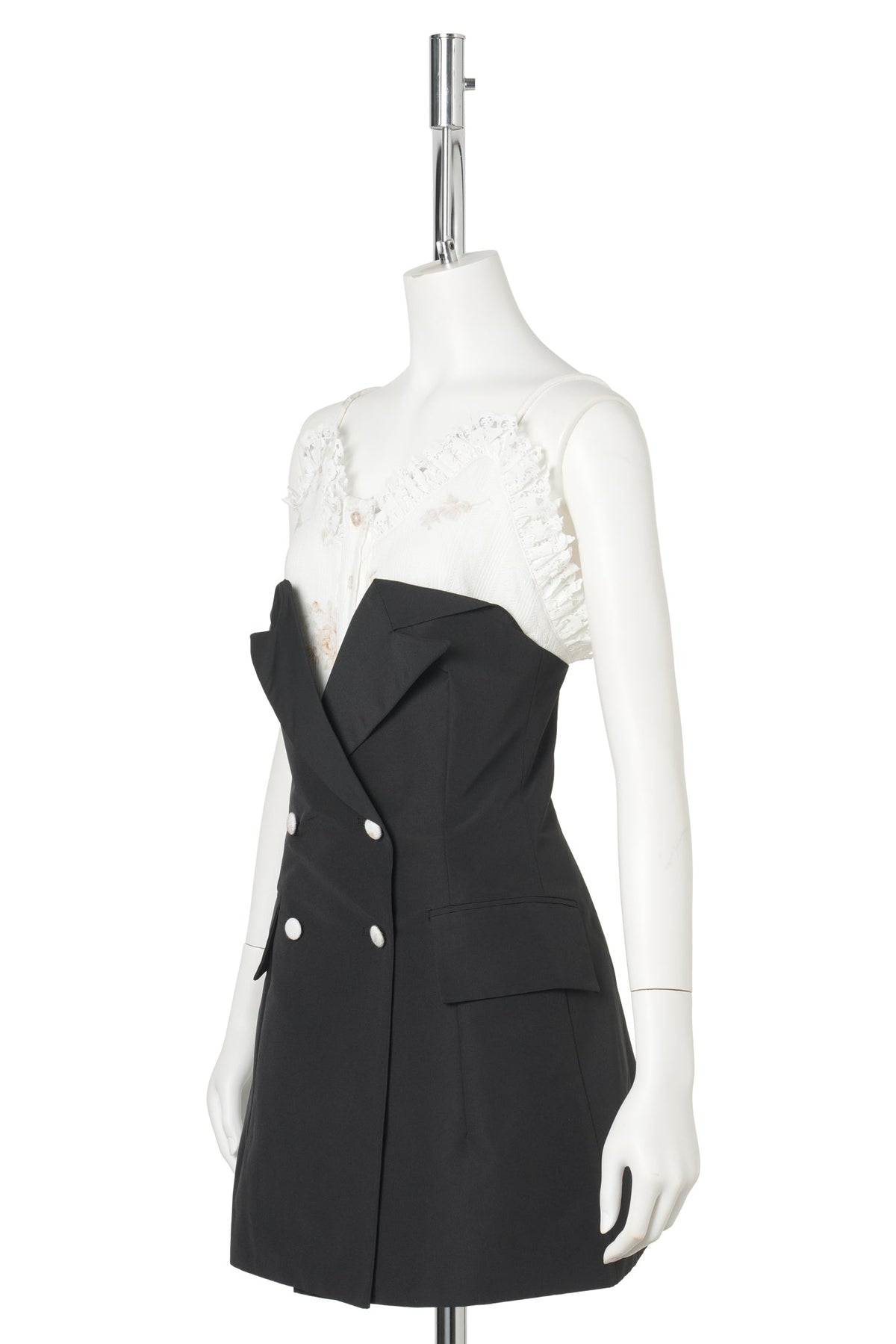 BLACK CAMISOLE / BLAZER DRESS / BLACK/IVORY