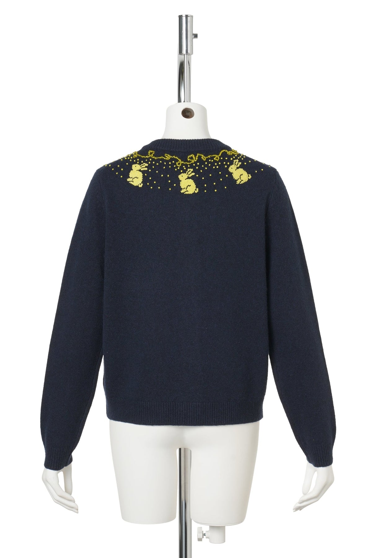 RABBIT BEADED CARDIGAN / MIDNIGHT NAVY/BUTTER