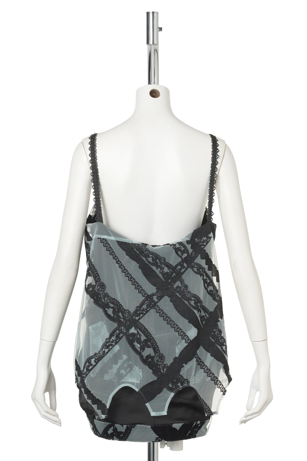 NAVY LACE PRINT / CONVERTIBLE TOP / SKIRT / BLACK/POWDER BLUE