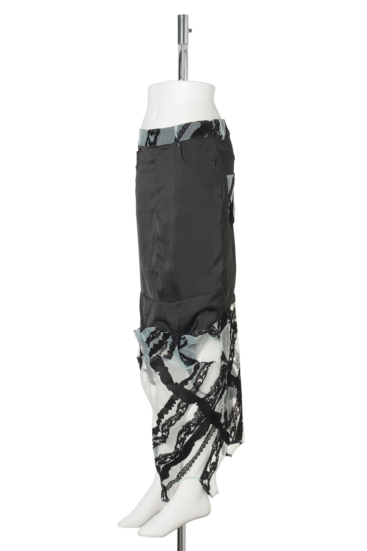 NAVY LACE PRINT / CONVERTIBLE TOP / SKIRT / BLACK/POWDER BLUE