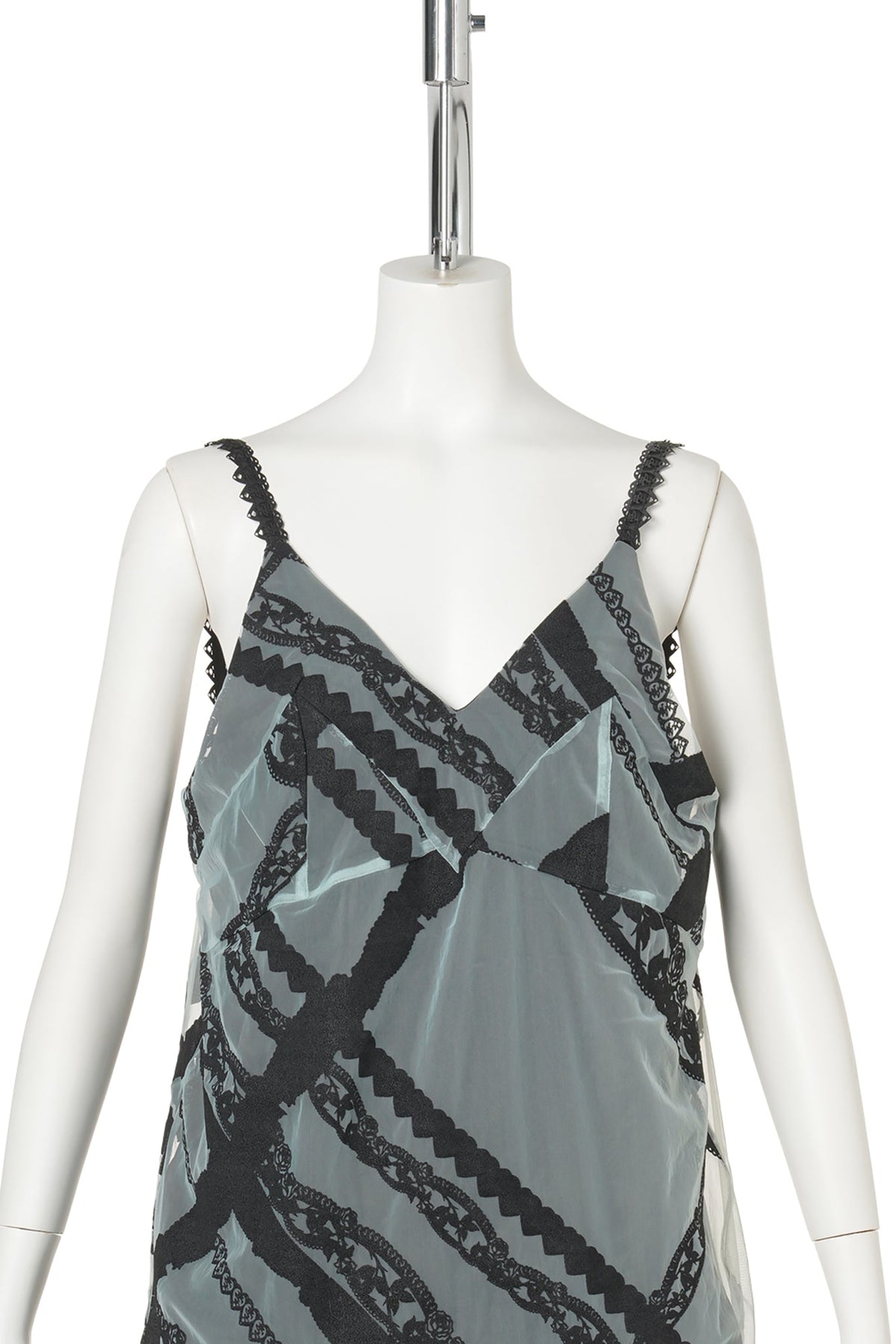 NAVY LACE PRINT / CONVERTIBLE TOP / SKIRT / BLACK/POWDER BLUE