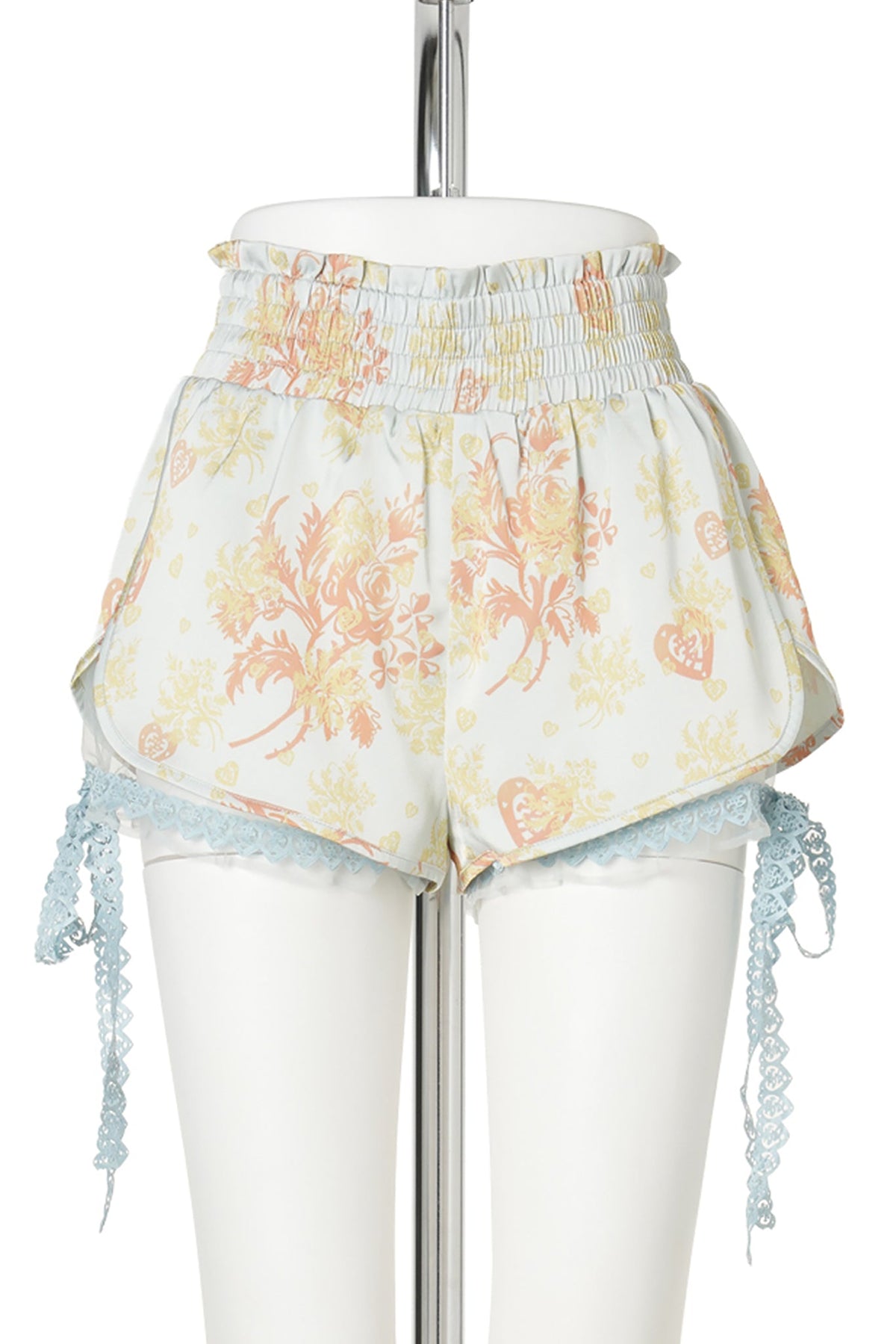 MINT ROSA HEART FLORAL LACE SHORTS / MINT/BUTTER/IVORY