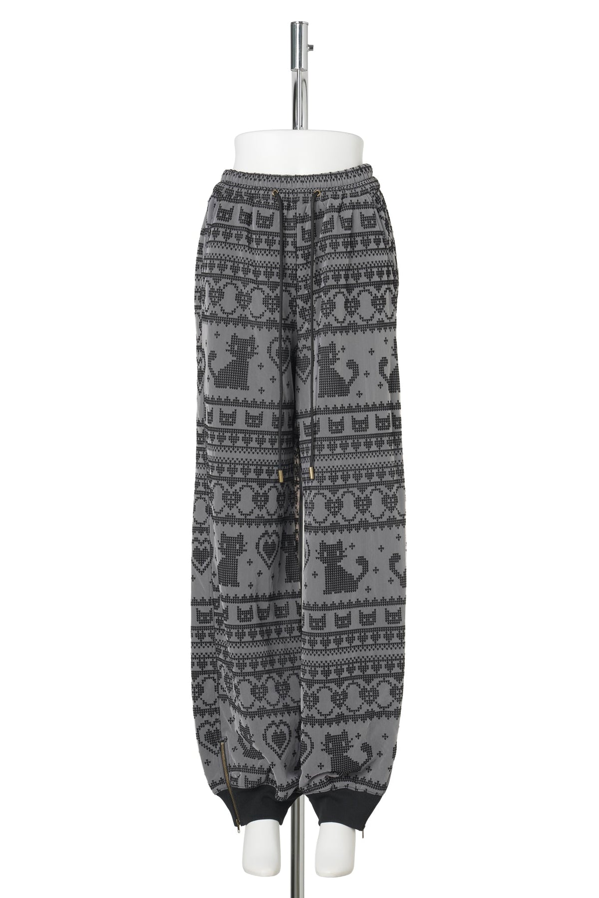 CHARCOAL ROSA JACQUARD JOGGERS / CHARCOAL/BLACK