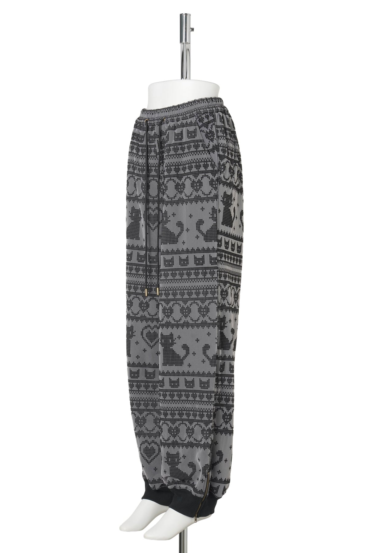 CHARCOAL ROSA JACQUARD JOGGERS / CHARCOAL/BLACK