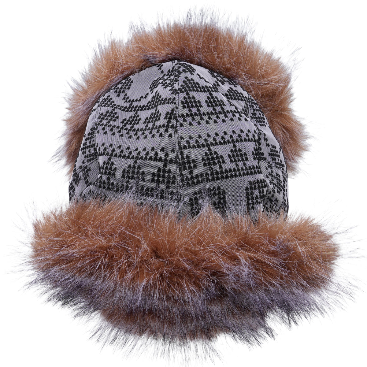 CHARCOAL ROSA JACQUARD / TRAPPER HAT / CHARCOAL/BLACK