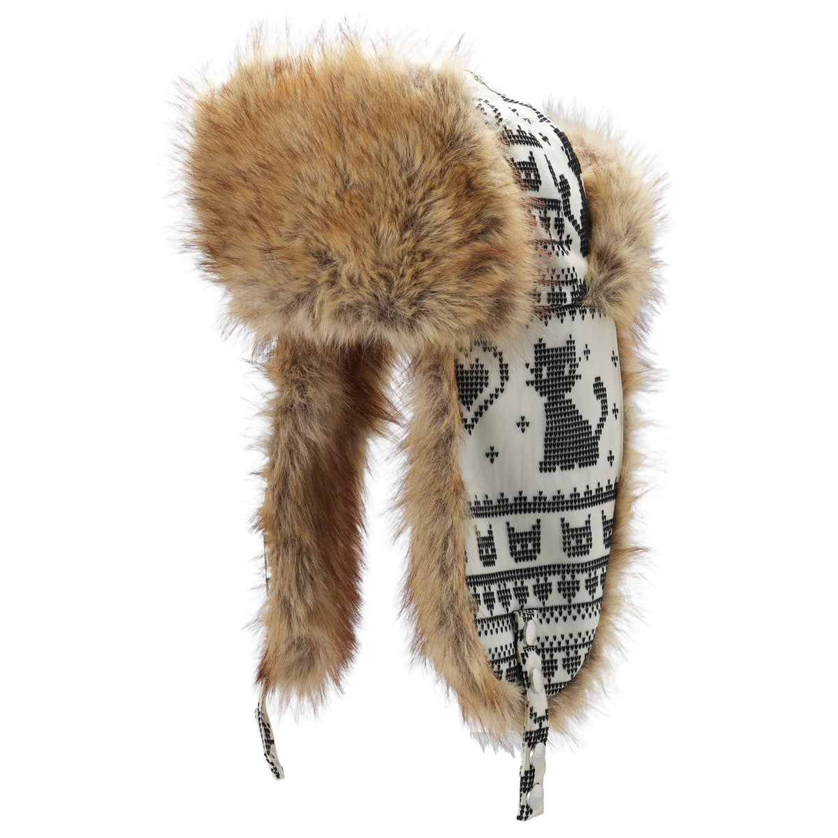 CREAM ROSA JACQUARD / TRAPPER HAT / IVORY/CHARCOAL