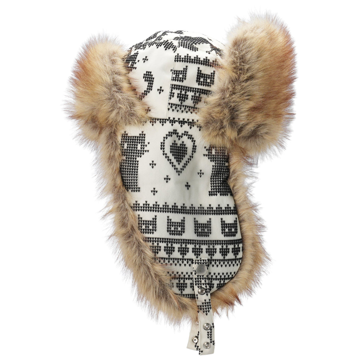 CREAM ROSA JACQUARD / TRAPPER HAT / IVORY/CHARCOAL