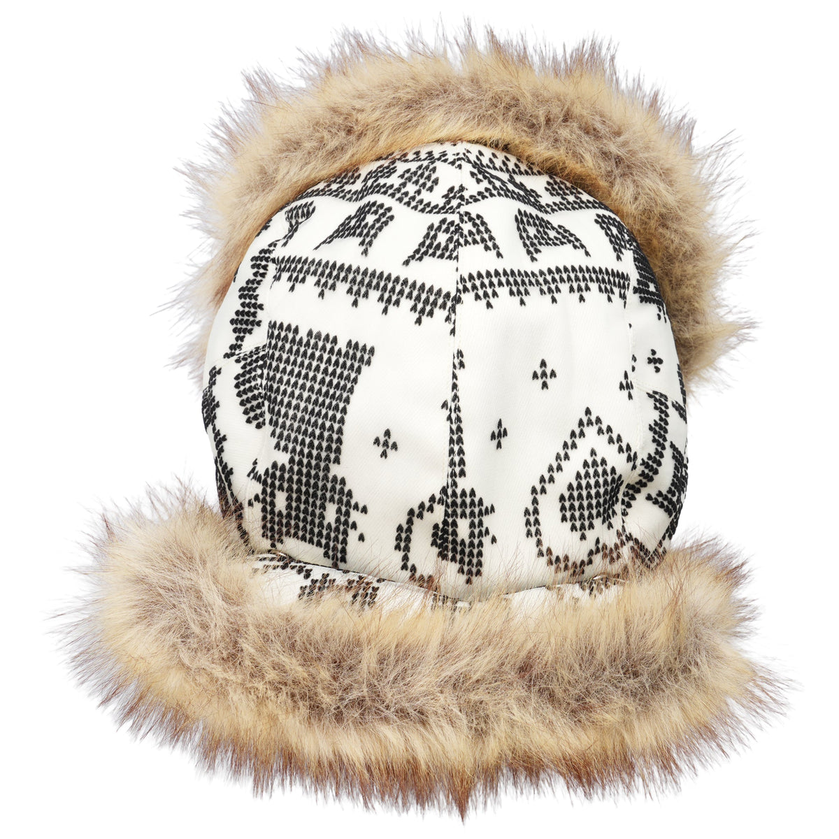 CREAM ROSA JACQUARD / TRAPPER HAT / IVORY/CHARCOAL