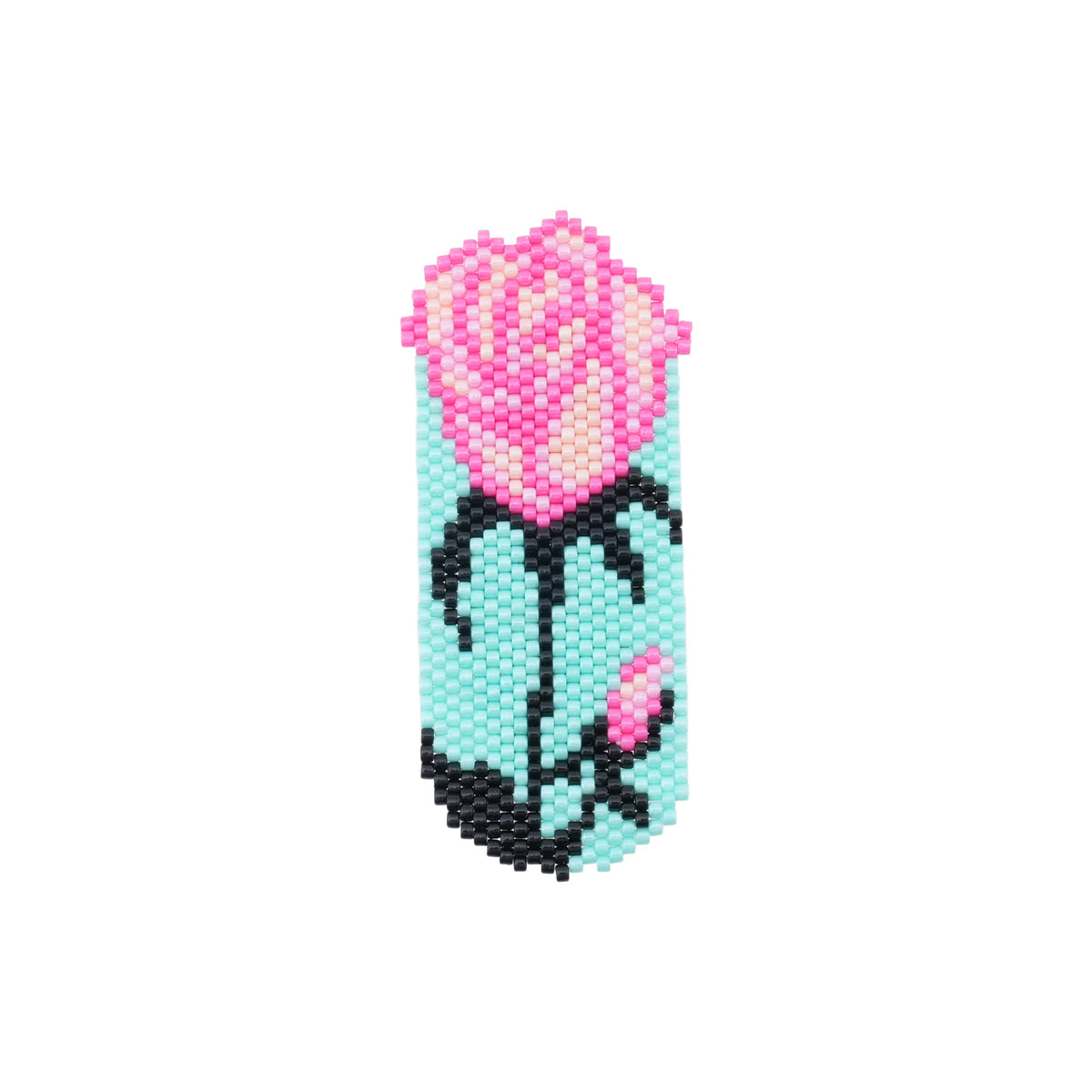 MINT PINK ROSA / BEADED HAIR CLIP / MINK/PINK