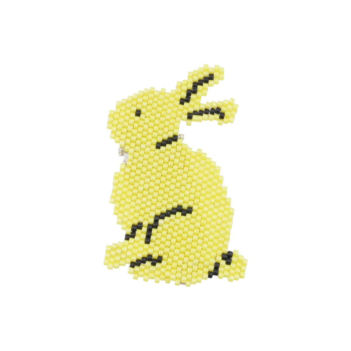 RABBIT BEADED HAIR CLIP / YELLOW