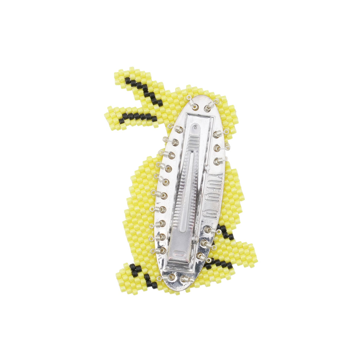 RABBIT BEADED HAIR CLIP / YELLOW