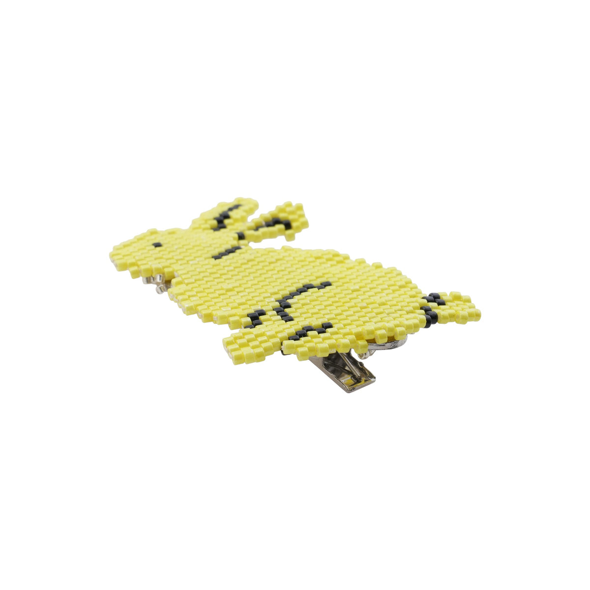 RABBIT BEADED HAIR CLIP / YELLOW