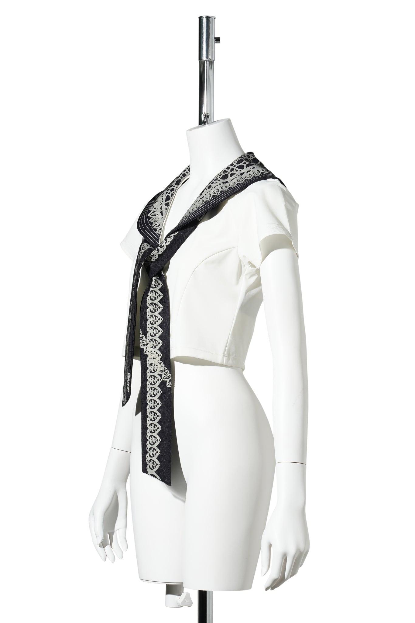 SAILOR SCARF TOP / WHITE/NAVY