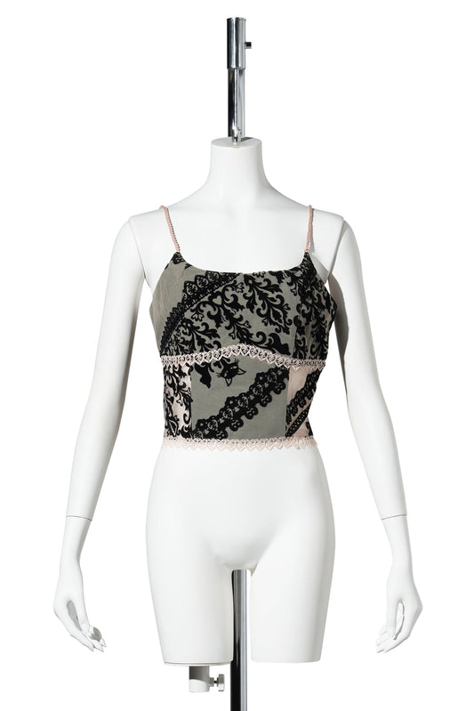SAGE RIBBON CAMISOLE / ARMY GREEN/NUDE