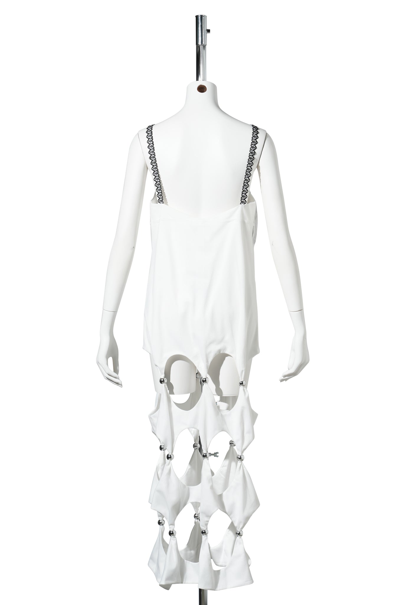 FELINE CAGE SLIP / WHITE/BLACK