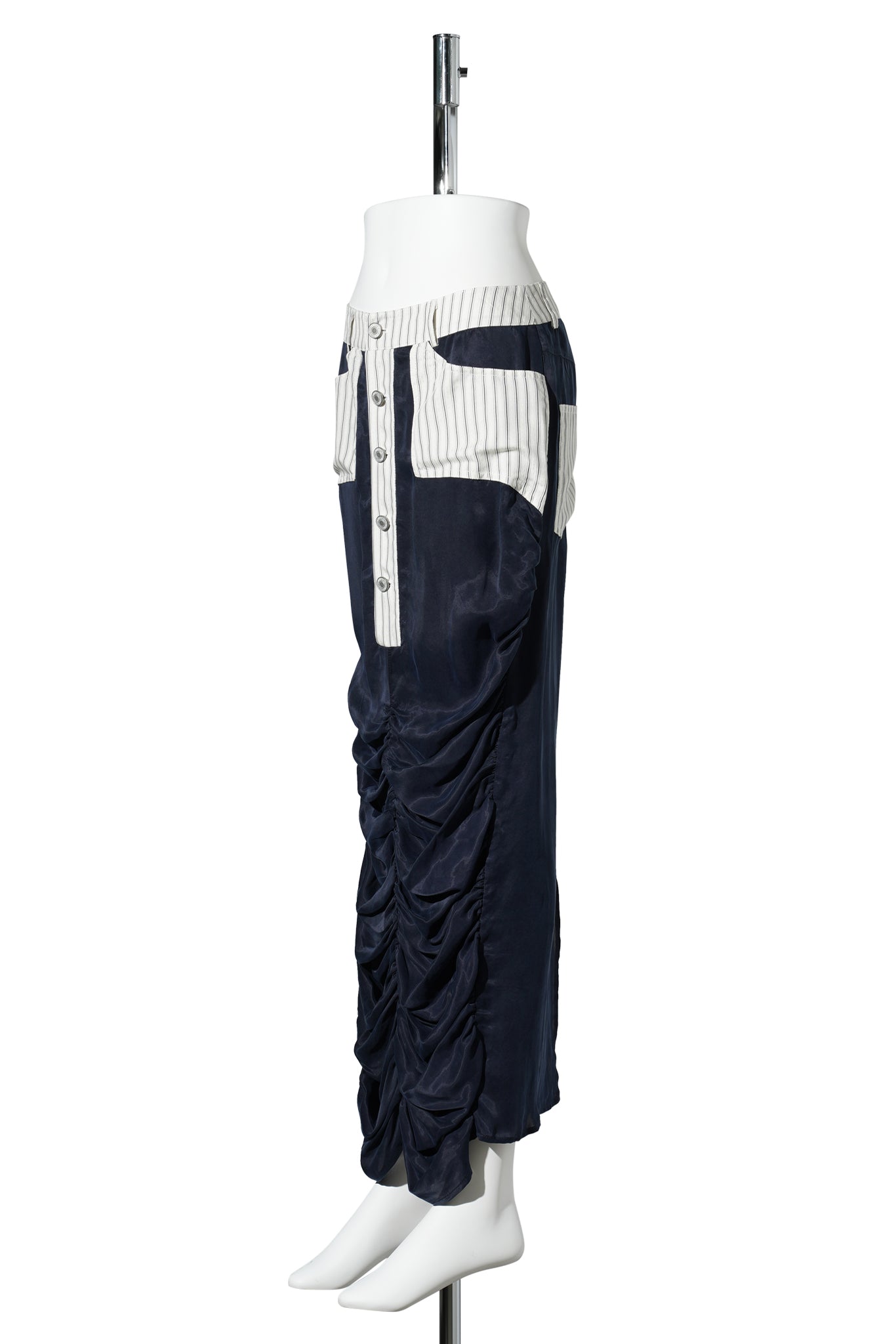 NAUTICAL PINSTRIPE RUCHE / NAVY/WHITE