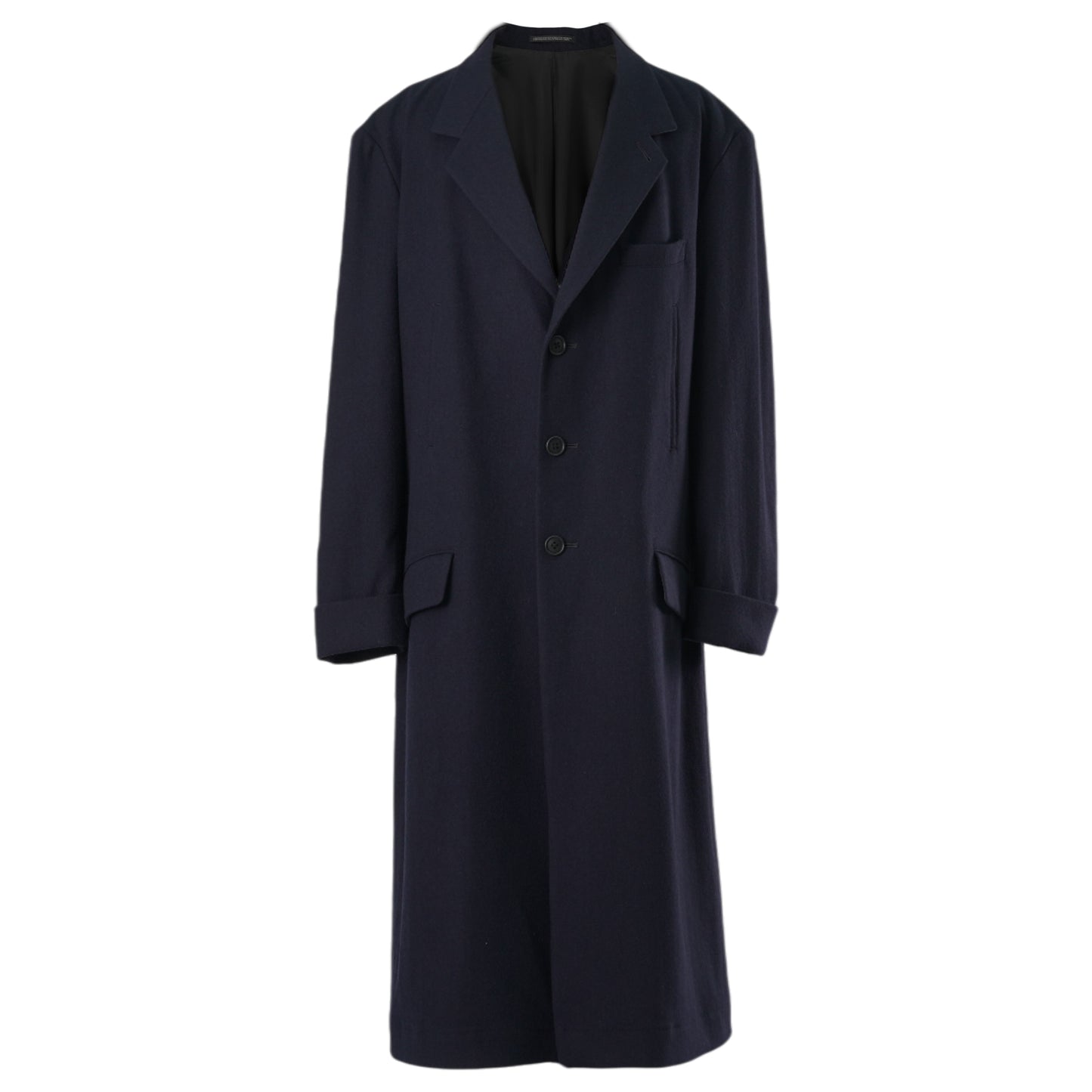 WOOL NYLON LONG JACKET WITH MACKIN SLEEVE / NAVY