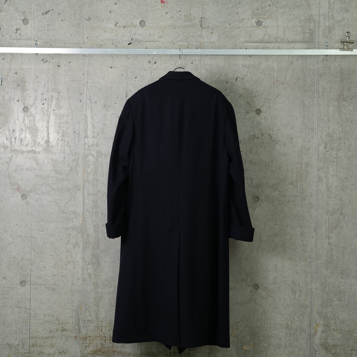 WOOL NYLON LONG JACKET WITH MACKIN SLEEVE / NAVY